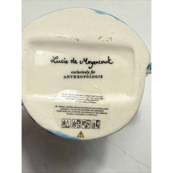 Lucie de Moyencourt Blue & Black Glazed Stoneware Shell Candle Holder - Picture 8 of 8